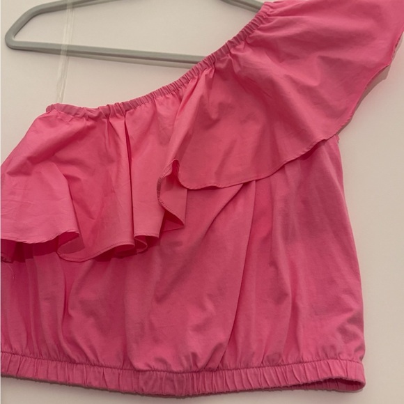 Pink Ruffled One-Shoulder Top - Picture 2 of 3